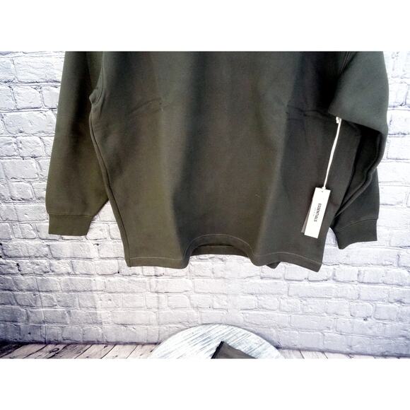 Fear of God Essentials Crew Neck Sweatshirt Heather Wood Unisex Small NWT - Picture 6 of 14